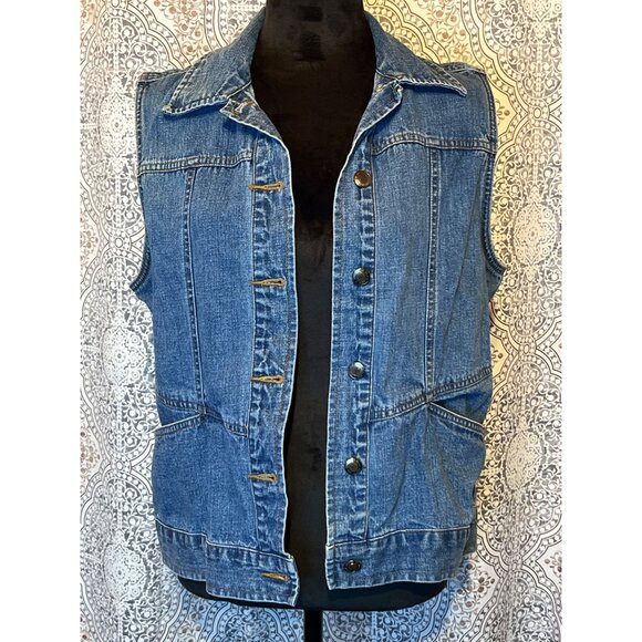 St. Johns Bay Vintage Indigo Denim Vest Jacket Size M - Picture 10 of 11